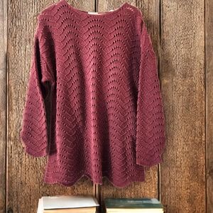 Sarah Arizona Rusty Brown Pullover Sweater Loose Knit Tunic Fall Whimsygoth